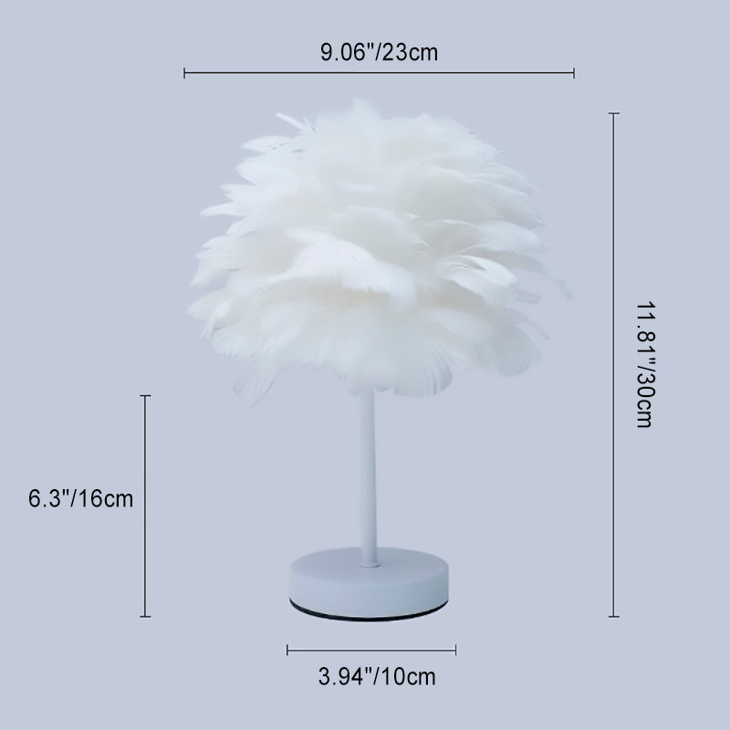 Iron Feather Bedroom Table Lamp