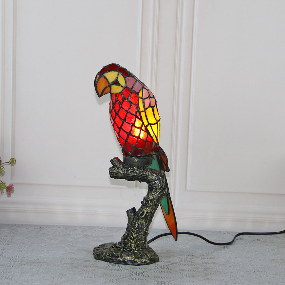 American Parrot Stained Glass Table Lamp