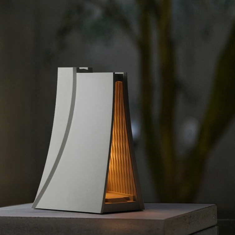 Triangle Concrete Bedroom Table Lamp