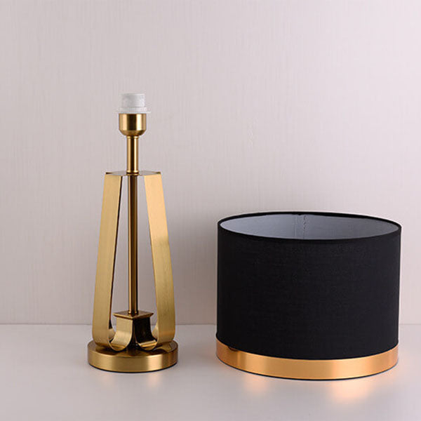 Black Fabric Gold Geometric Table Lamp