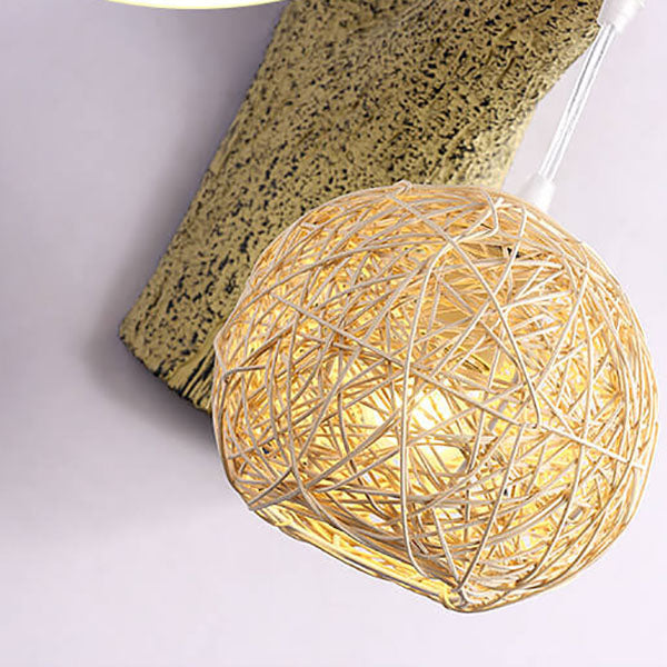 Rattan Woven Bird Wall Lamp