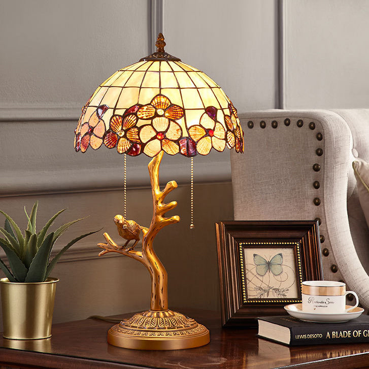 Full Copper Bird Decoration 2-Light Table Lamp