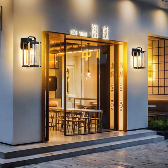 Rectangle Aluminum Iron Glass Outdoor Light