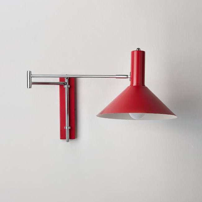 Round Tapered Iron Retractable Wall Lamp