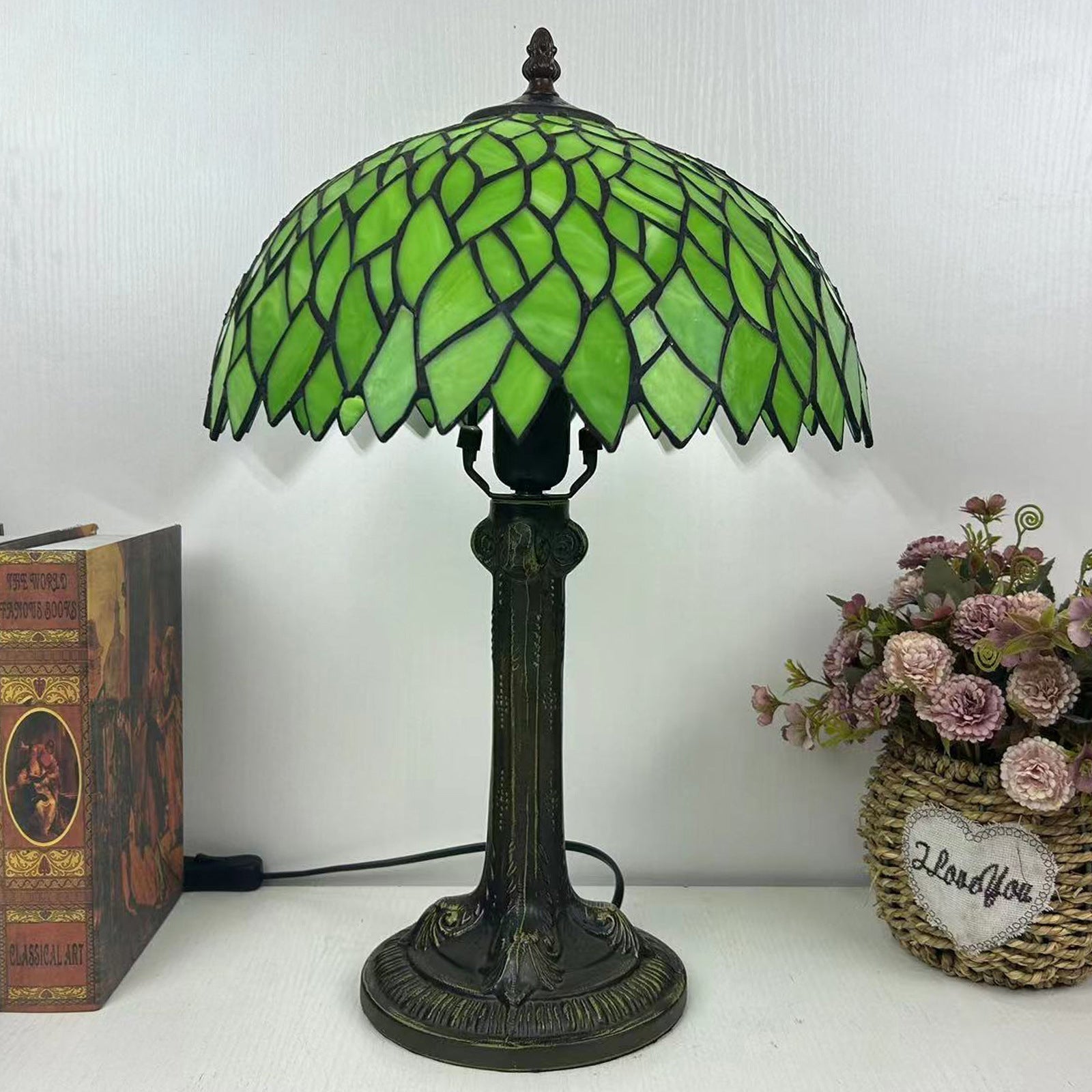 Dome Flower Iron Glass Table Lamp