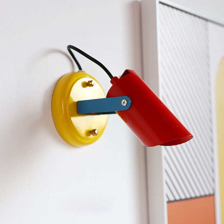 Iron Geometric Cylinder Living Wall Lamp