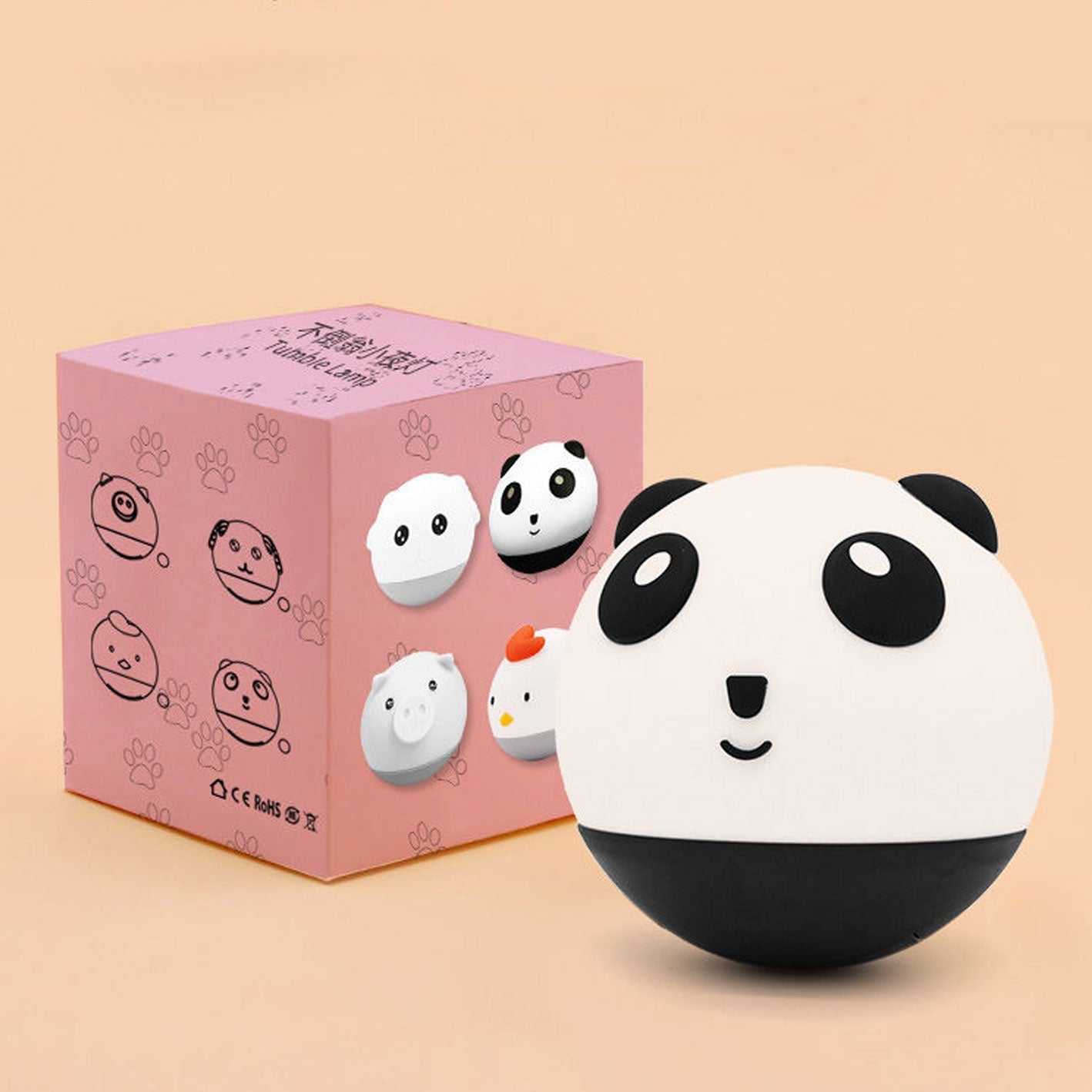 Cute Panda Tumbler Silicone Floor Lamp