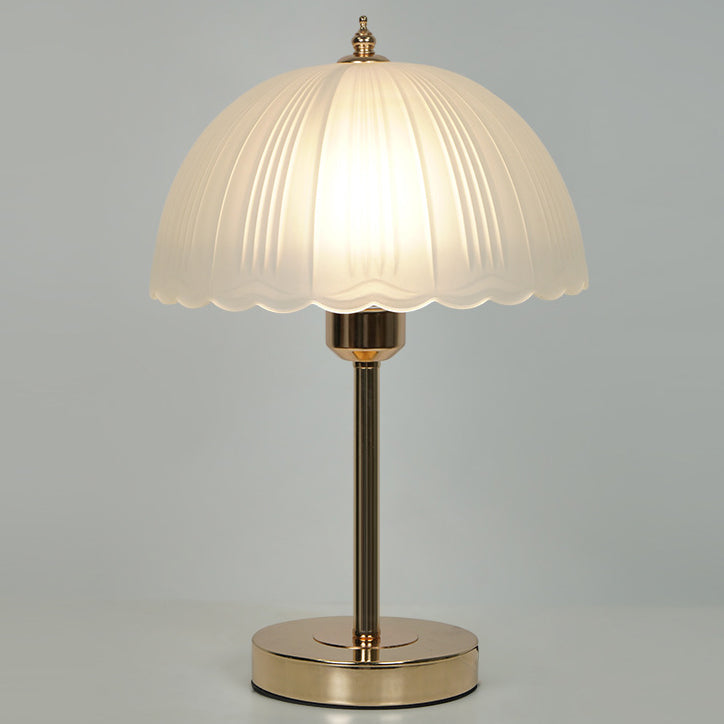 Iron Glass Dome Petal Table Lamp