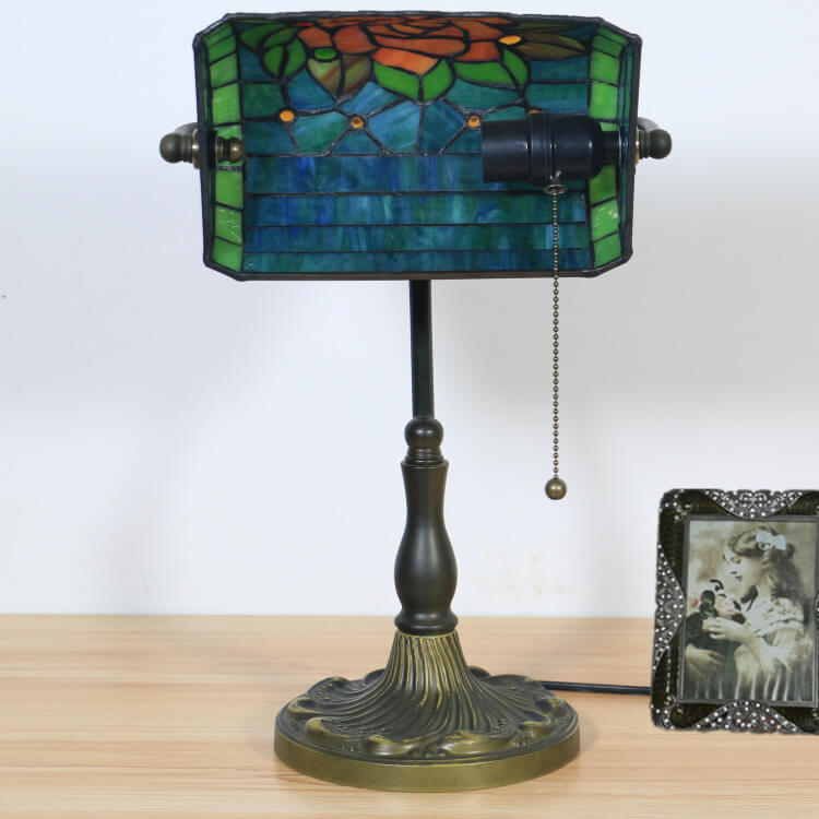Blooming Flowers Stained Glass Table Lamp