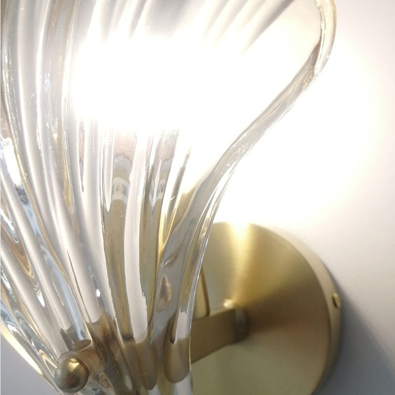 Scalloped Shell Amber Glass Wall Lamp