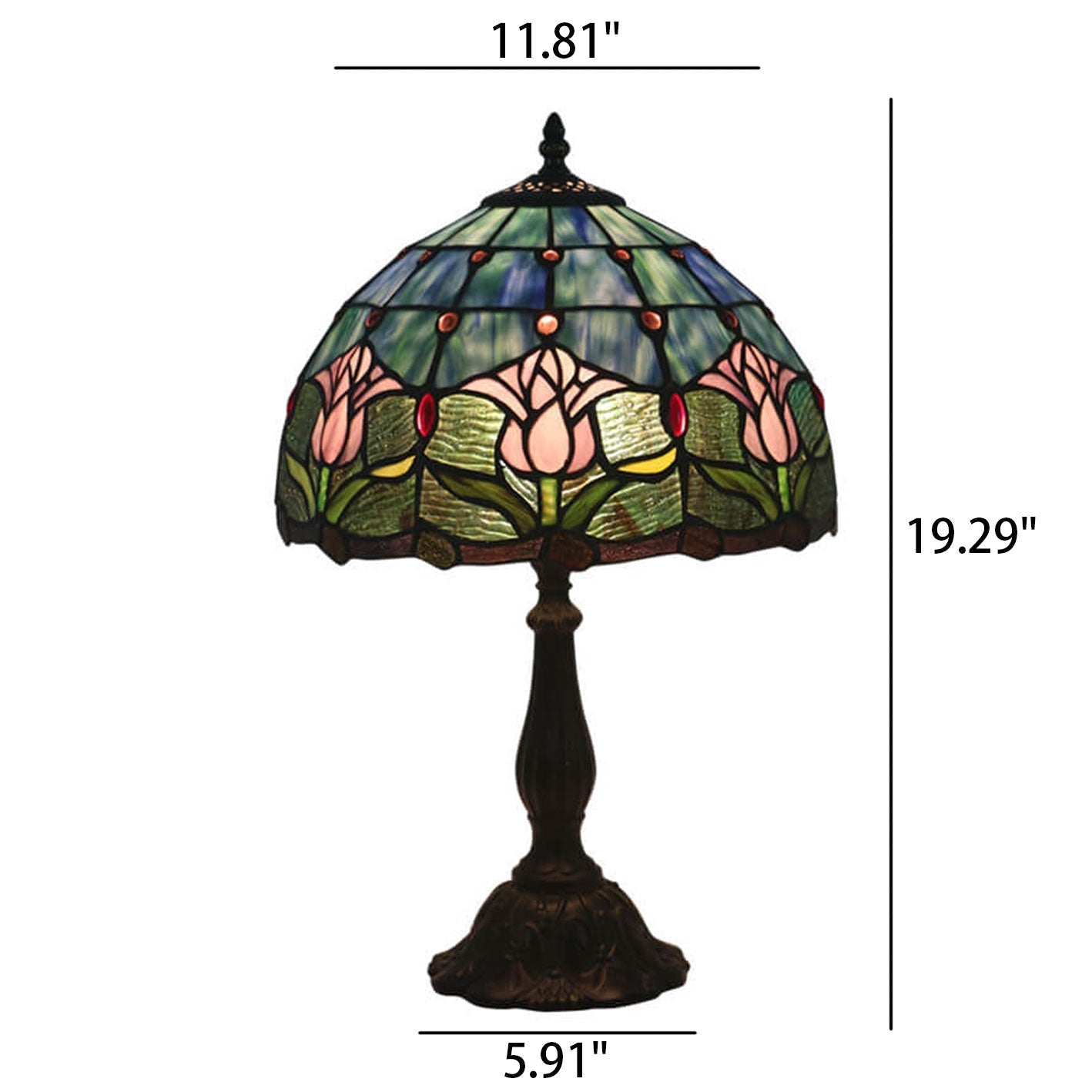 Tulip Stained Glass Dome Table Lamp