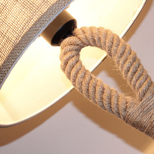 Round Iron Hemp Rope Table Lamp