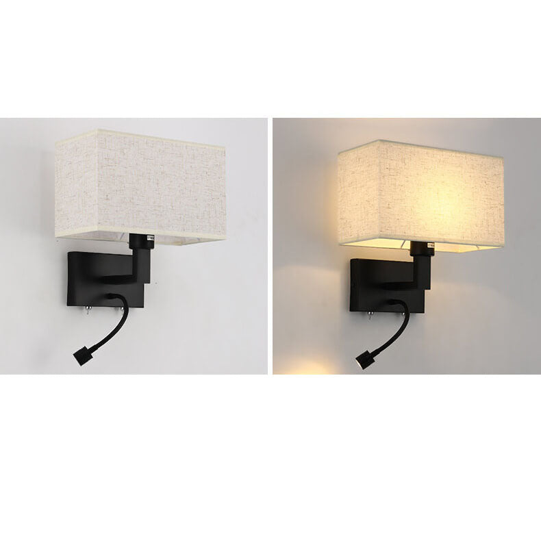 Solid Color Rectangular Iron 2-Light Wall Lamp