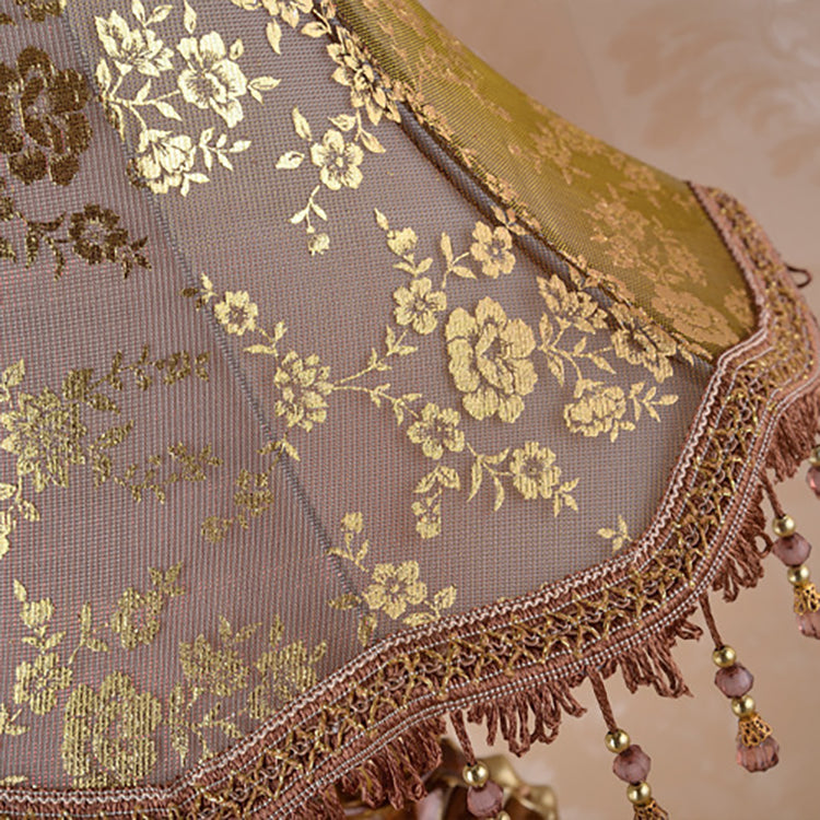 Pastoral Flower Pattern Fabric Table Lamp