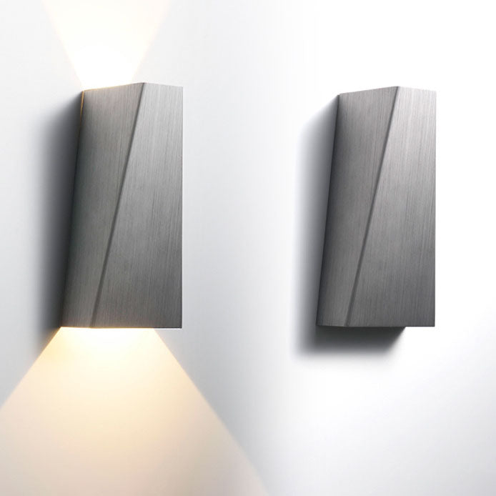 Brushed Aluminum Geometric Square Wall Lamp