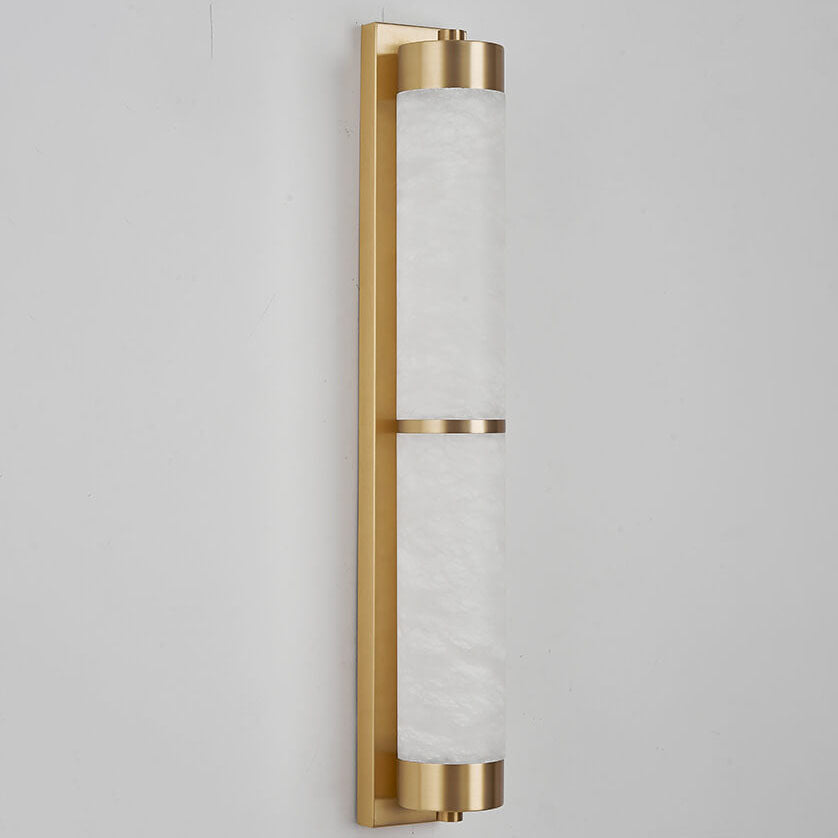 Full Copper Marble Column Wall Lamp