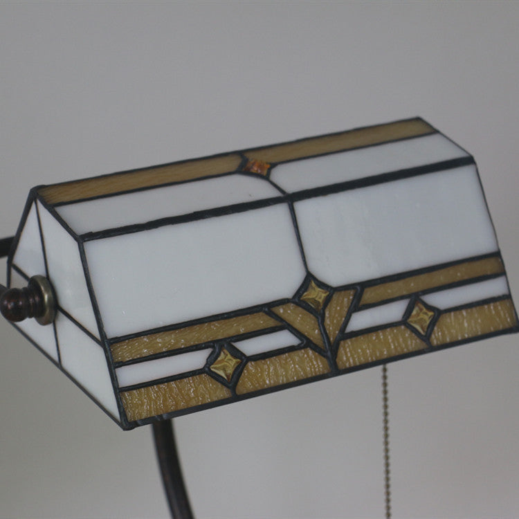 Plaid Trapezoidal Stained Glass Table Lamp