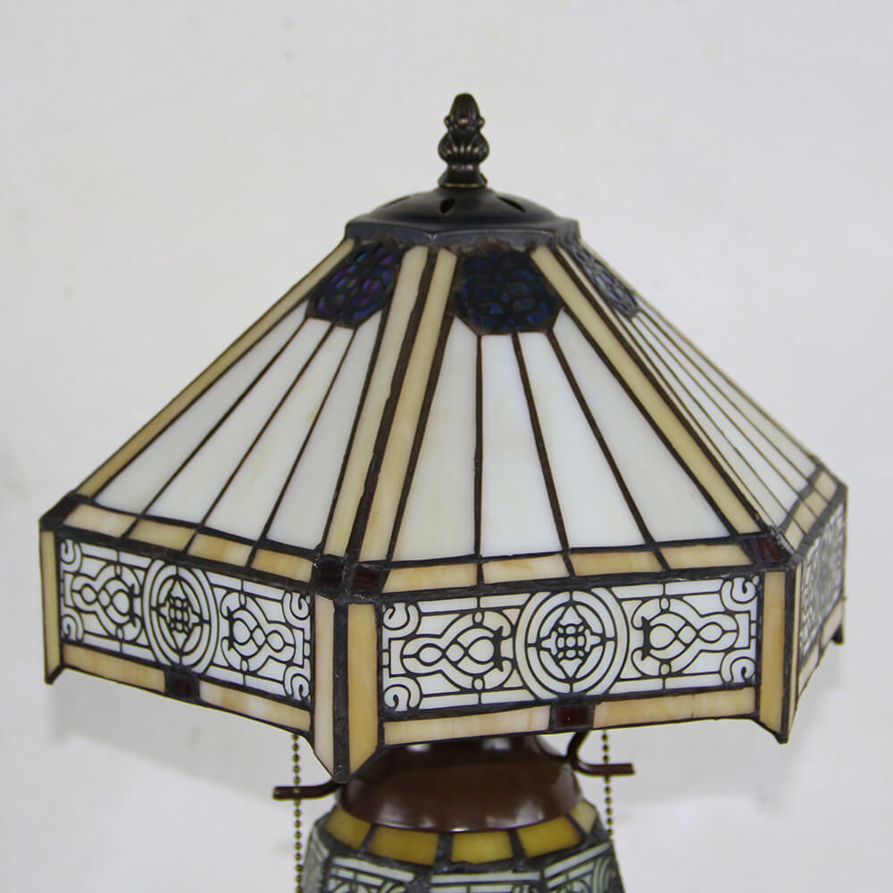 Glass Iron 2-Light Table Lamp