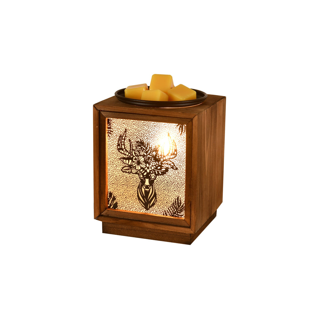 Wood Square Melting Wax Table Lamp