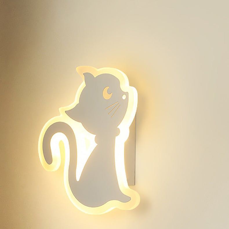 Cat-Shaped Acrylic Iron Bedroom Wall Lamp