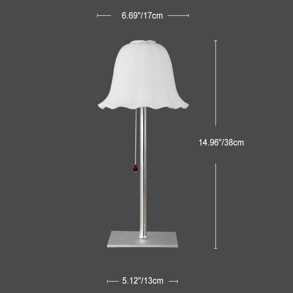 Glass Pod Pleated Pull Table Lamp