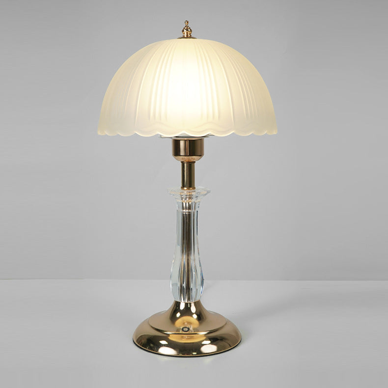 Iron Glass Dome Streak Table Lamp
