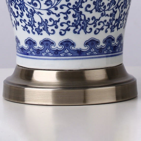 Ceramic Fabric Electroplated Antique Table Lamp