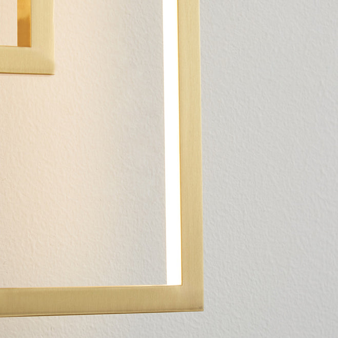 All Copper Rectangular Geometric Wall Lamp