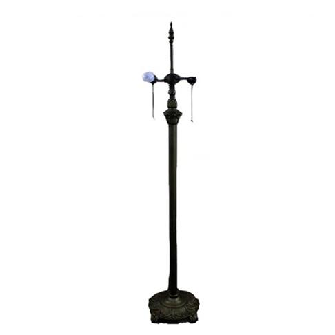 Vintage Tiffany Stained Glass 2-Light Floor Lamp