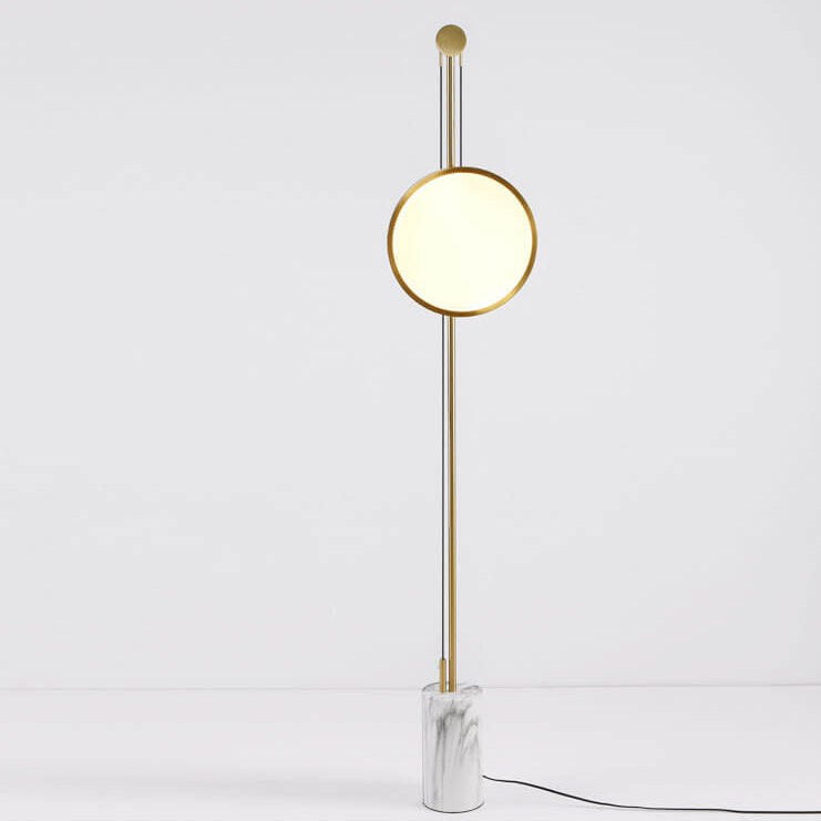 Round Iron Faux Marble Floor Lamp