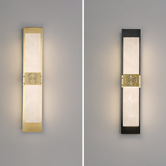 Copper Marble Cubic Strip Wall Lamp