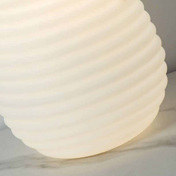Leather PE Cylinder Striped Outdoor Light