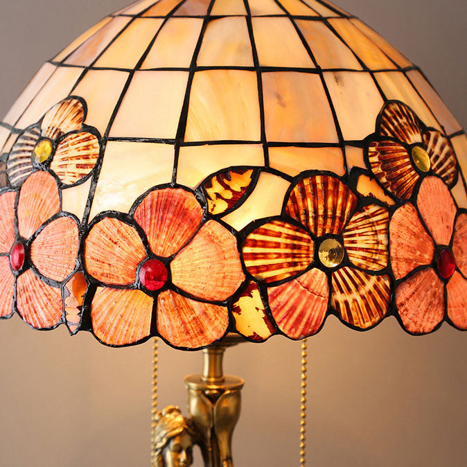 Copper Goddess Statue Shell 2-Light Table Lamp