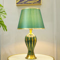 Fabric Ceramic Oval Table Lamp