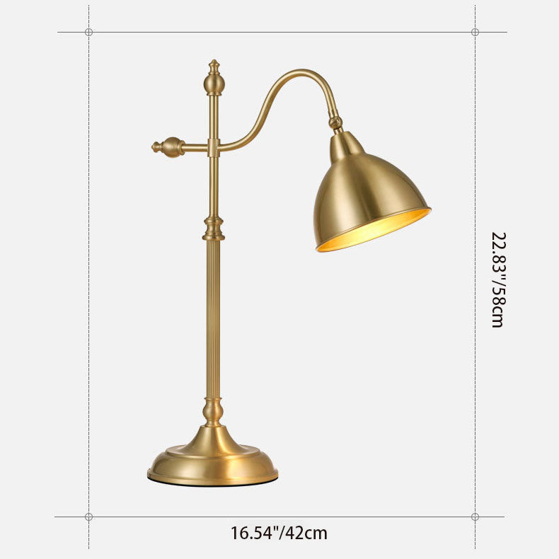 Arch Semi-Circular Full Copper Table Lamp