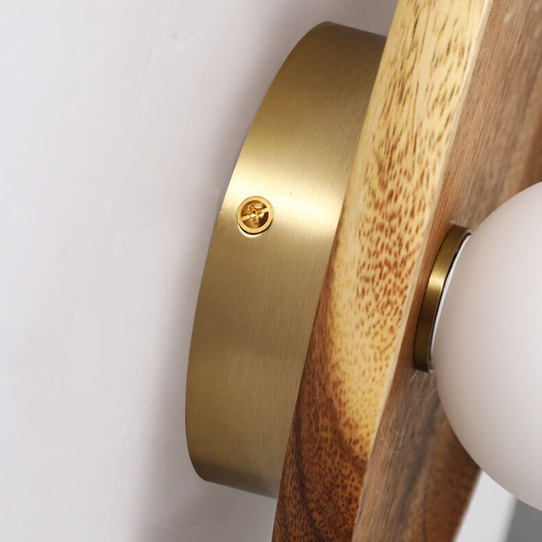 Zen Walnut Glass Ball Wall Lamp