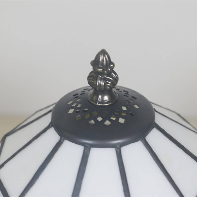 Gemstone Stained Glass Round Table Lamp