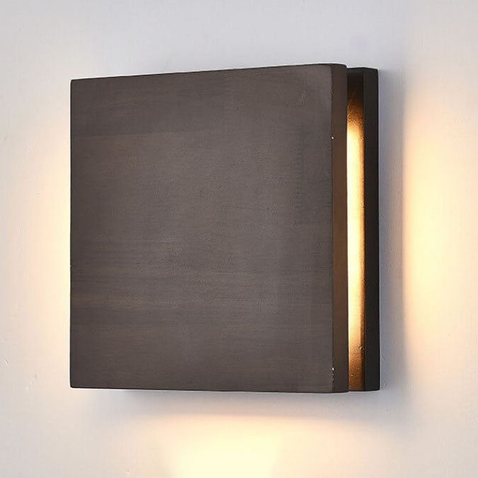 Log Wood Rectangular Wall Lamp