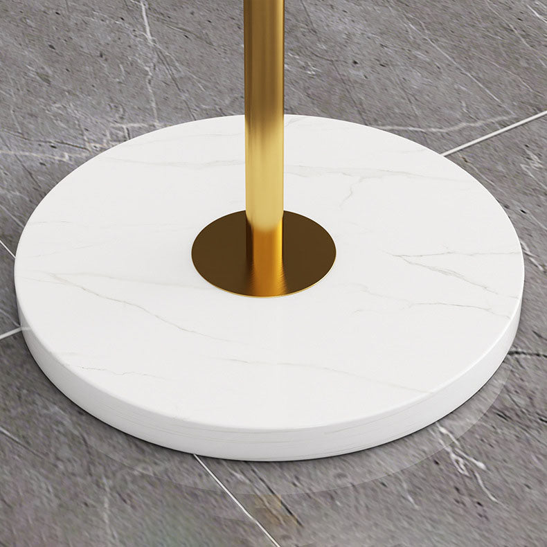 Orb Pillar Metal Marble 3-Light Floor Lamp