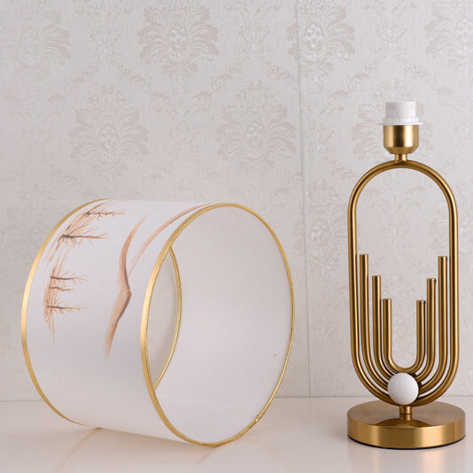 Fabric Metal Ring Table Lamp