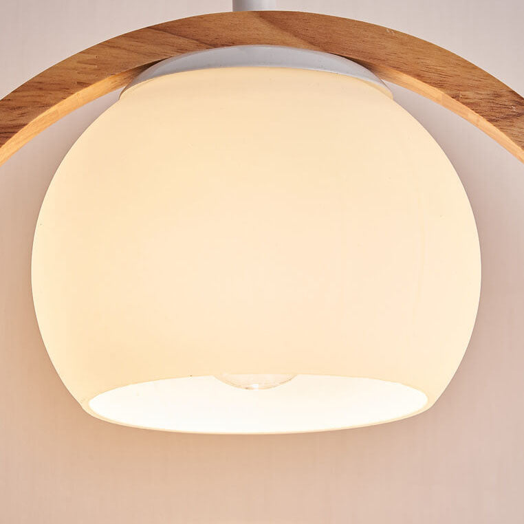 Glass Wood Ring Bird Wall Lamp