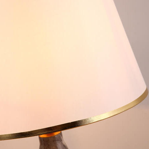 Fabric Lampshade Stone Pattern Table Lamp