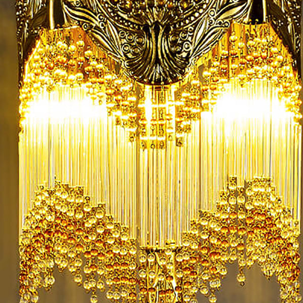 Full Copper Crystal Tassel Table Lamp