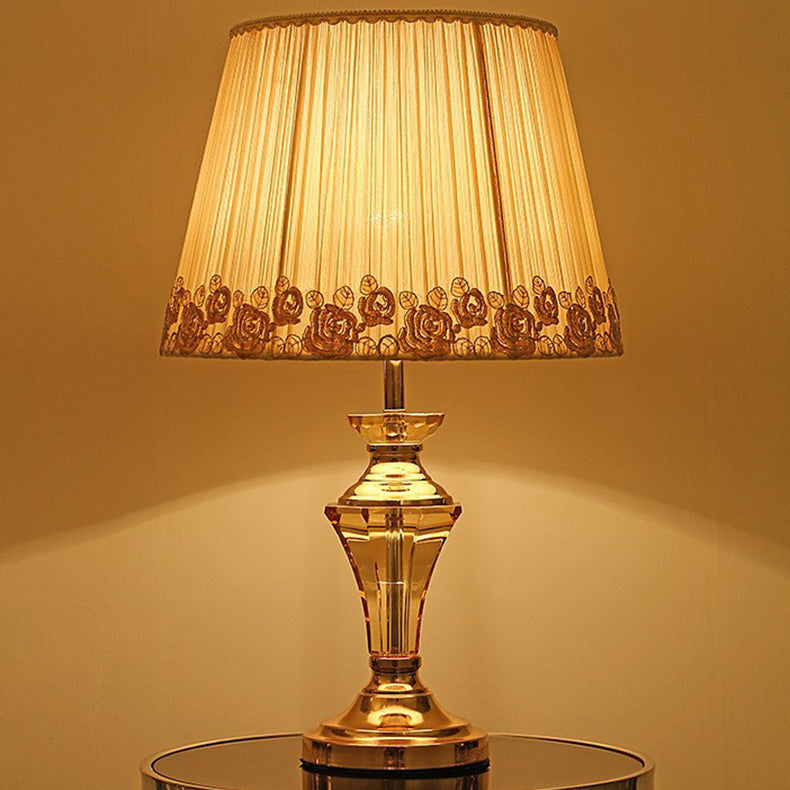 Cylinder Hardware Crystal Fabric Table Lamp