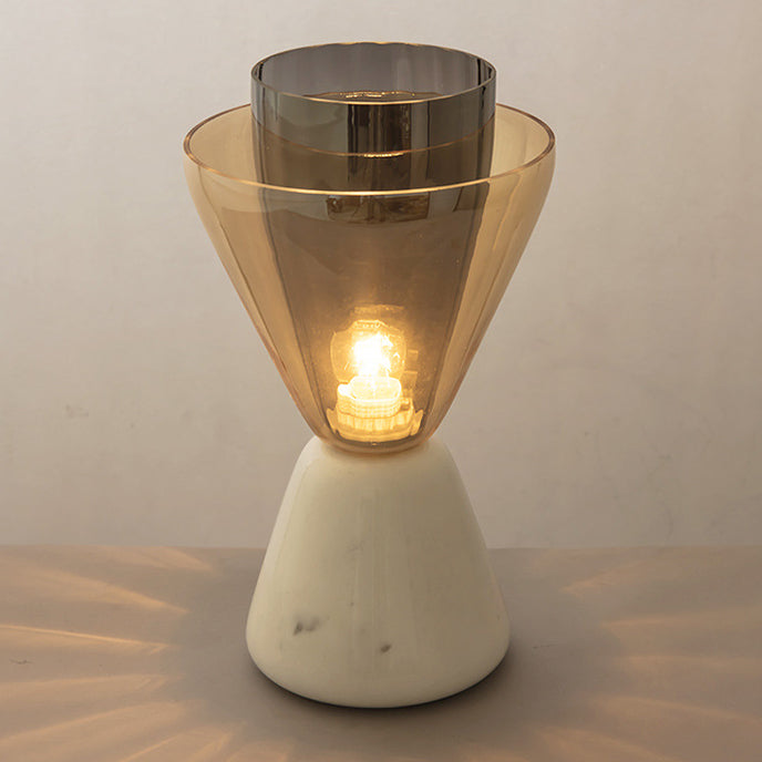 Marble Glass Cone Table Lamp
