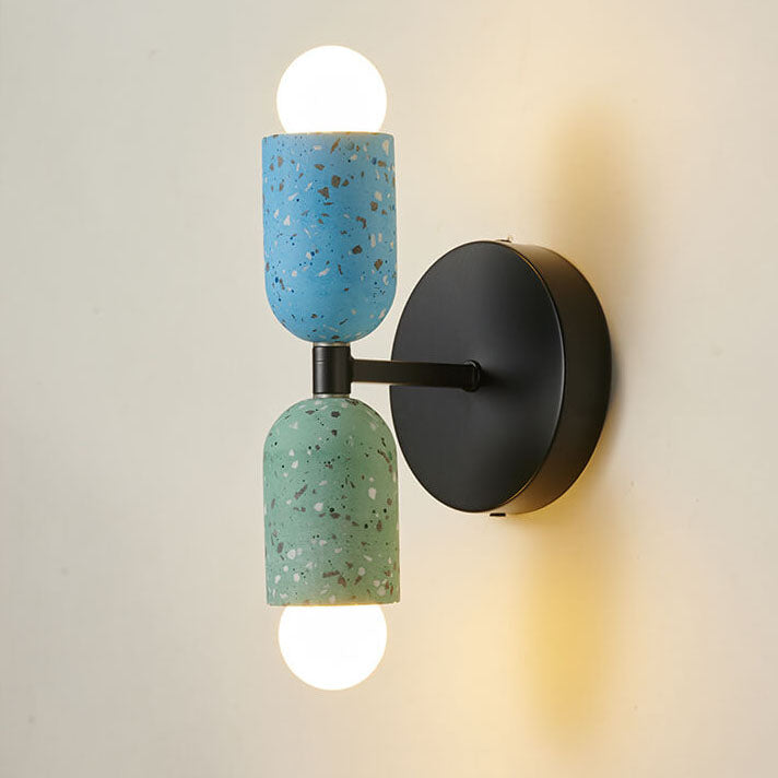Stone Shaped Iron Cement 2-Light Wall Lamp