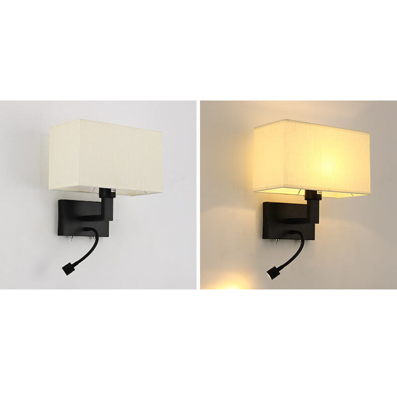 Solid Color Rectangular Iron 2-Light Wall Lamp