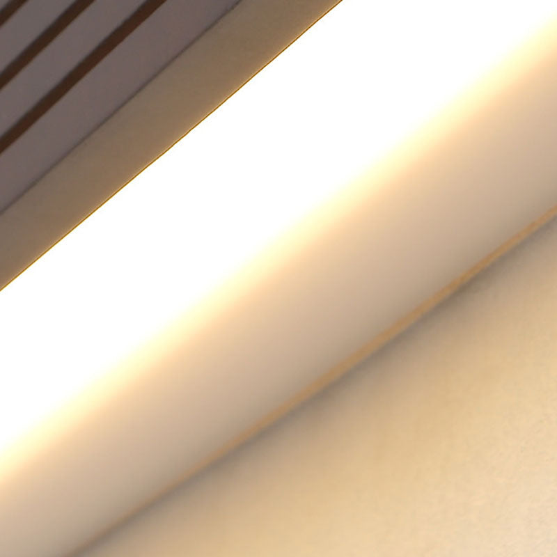 Striped Wood Cuboid Vanity Wall Lamp