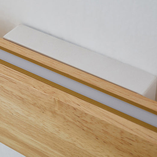 Wooden Acrylic Linear Bedroom Wall Lamp