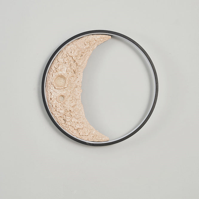 Round Metal Resin Bedroom Wall Lamp